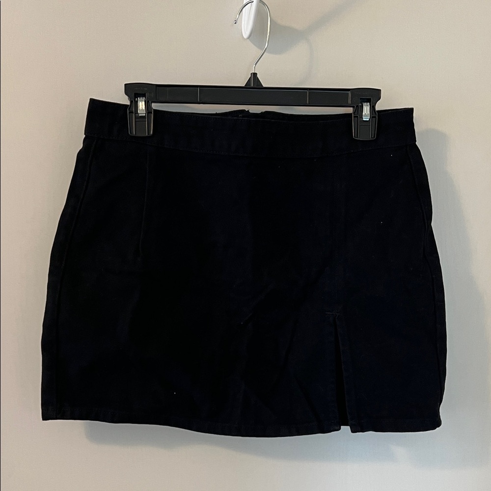 Lioness Black Jean Skirt with Slit